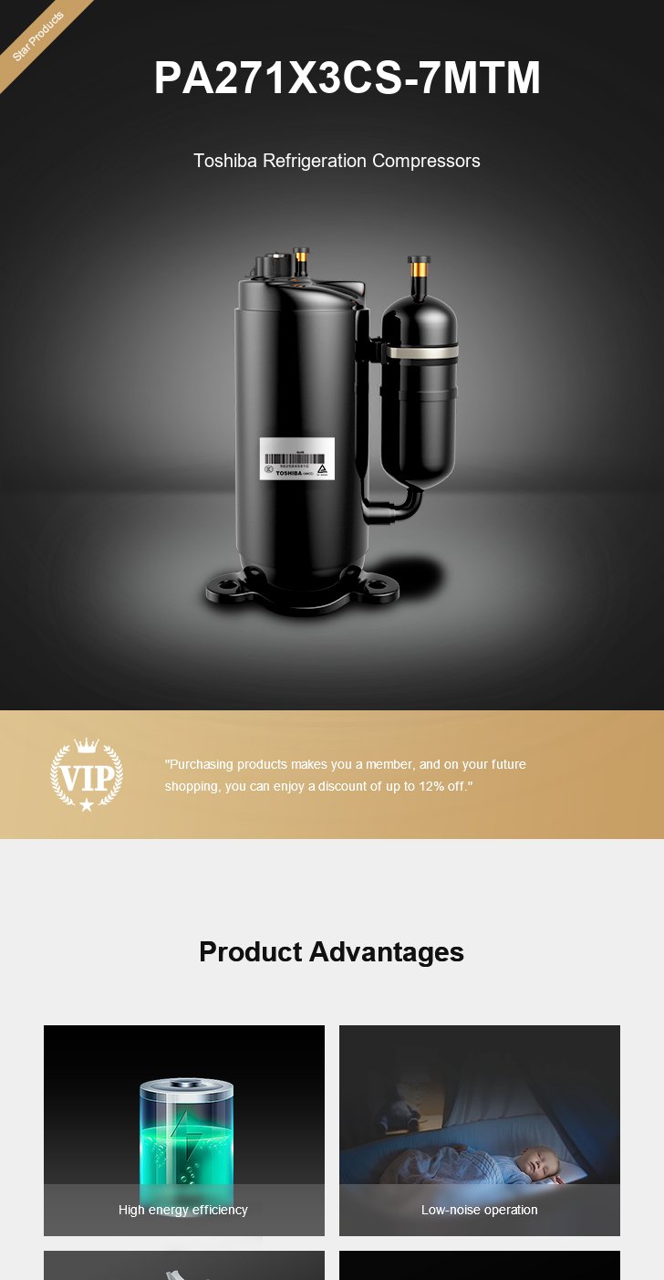 Toshiba Compressor PA271X3CS-7MTM, technical parameters pdf, structure diagram